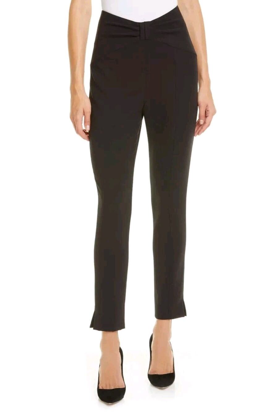 Veronica Beard Ferdinand Bow Accent Skinny Pants Black Size 8 Quiet Luxury
